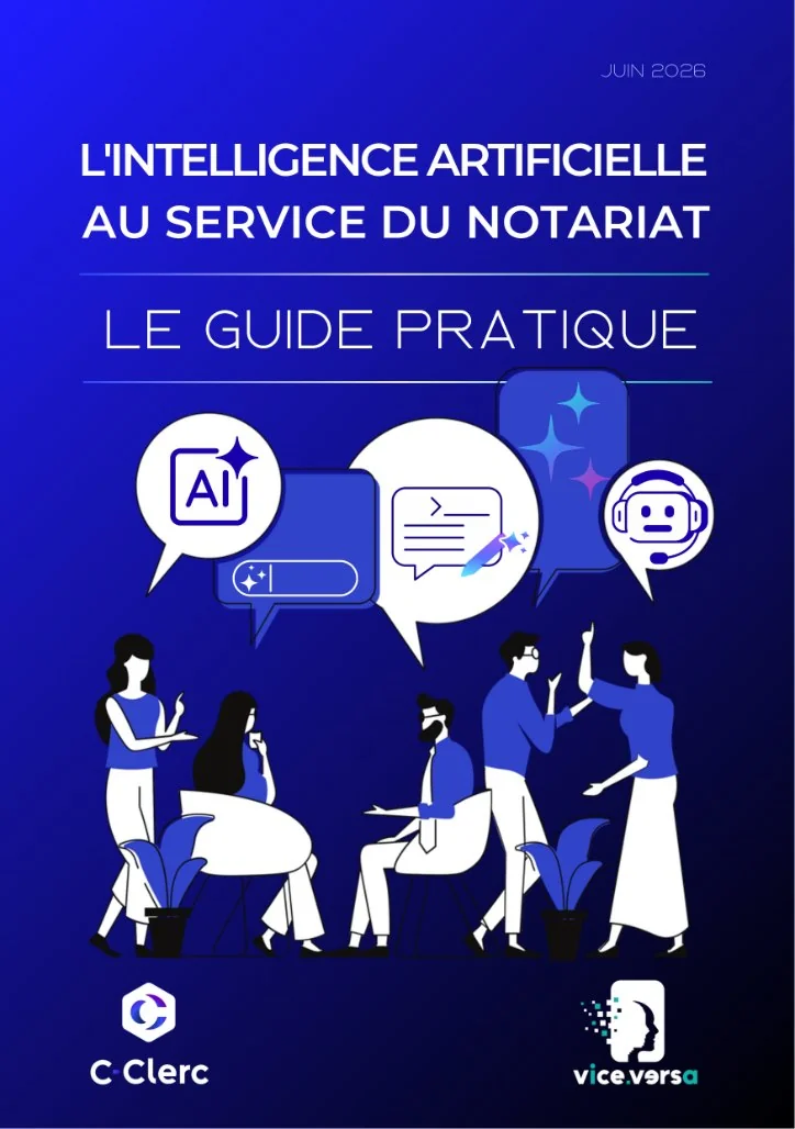 Couverture du guide : l’intelligence artificielle au service du notariat
